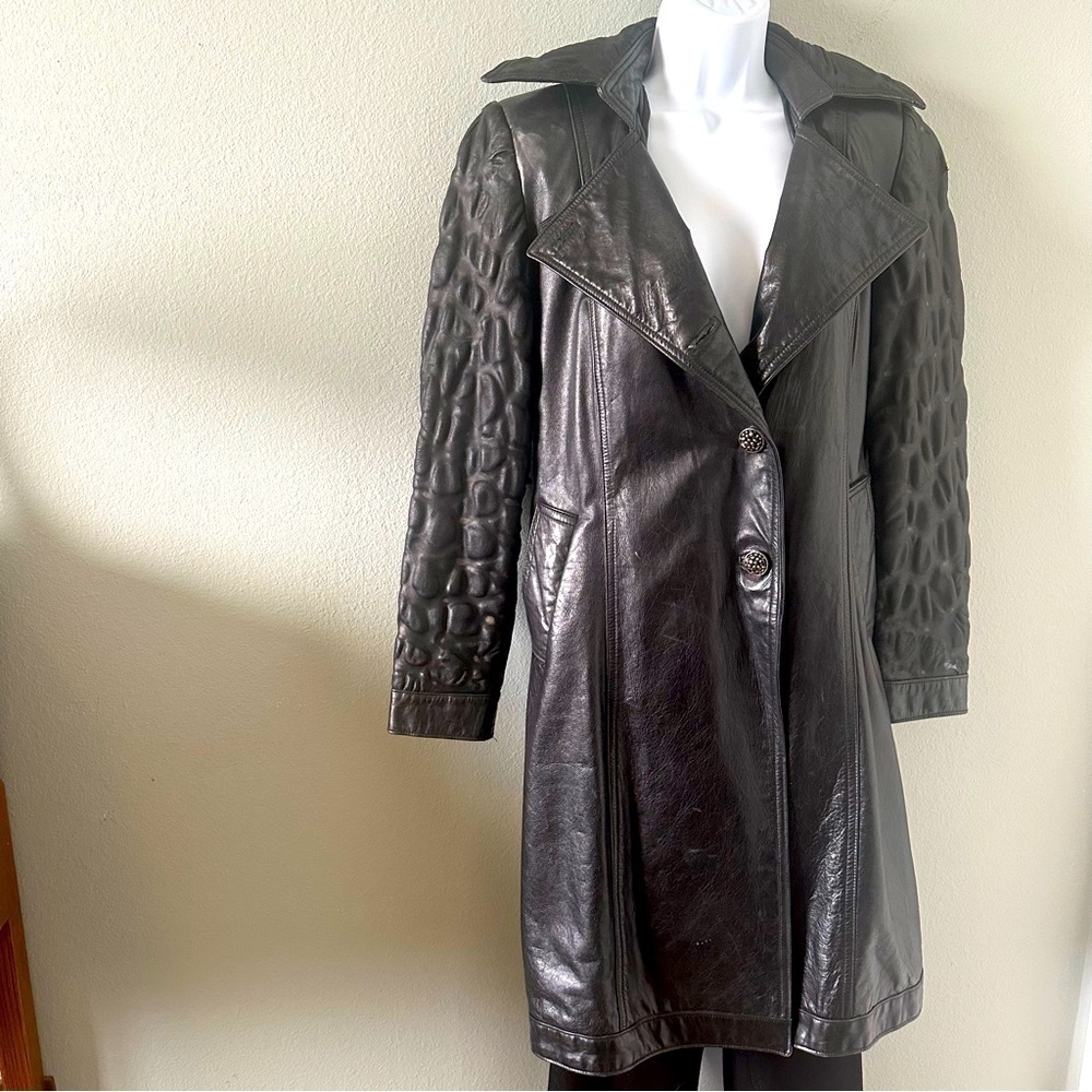 KAPTAIN BUBBLE Coat Mens‎ M Rare Vintage Black Leather
